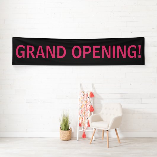 Groot open, eenvoudig roze zwarte banner (Insitu)