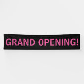 Groot open, eenvoudig roze zwarte banner (Horizontaal)