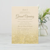Groot Open Gold Glam Glitter Cream Kaart (Staand voorkant)