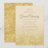 Groot Open Gold Glam Glitter Cream Kaart (Voorkant / Achterkant)