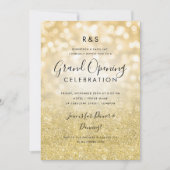 Groot Open Gold Glitter & Lichten voor bedrijven Kaart (Voorkant)