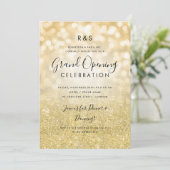 Groot Open Gold Glitter & Lichten voor bedrijven Kaart (Staand voorkant)