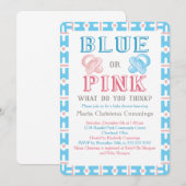 Groot openbaar Baby shower Genderonderzoek Uitnodi Kaart (Voorkant / Achterkant)