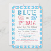 Groot openbaar Baby shower Genderonderzoek Uitnodi Kaart (Voorkant)