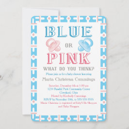 Groot openbaar Baby shower Genderonderzoek Uitnodi Kaart