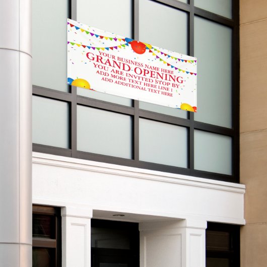 Groot openen ballonnen opnieuw openen aanpassen spandoek (Buitenkant Gebouw)