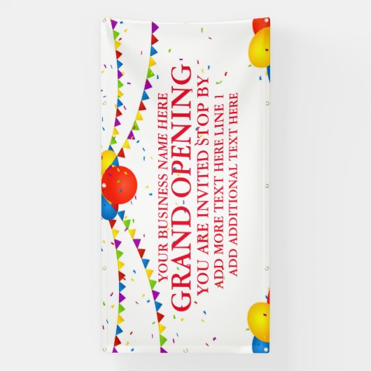 Groot openen ballonnen opnieuw openen aanpassen spandoek (Verticaal)
