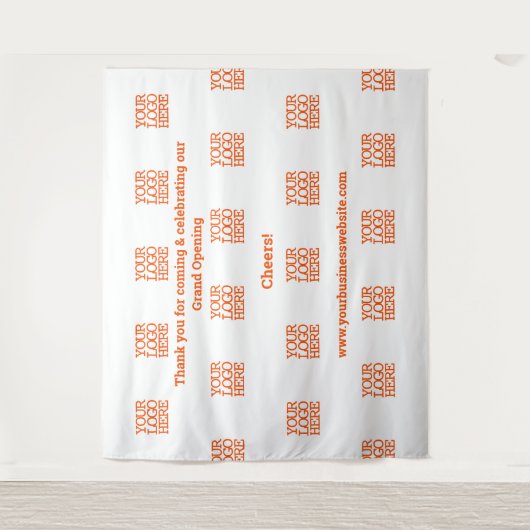 Groot openen Logo toevoegen Wandkleed (Voorkant)