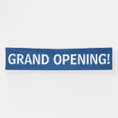 Groot openend eenvoudig blauw wit bannerteken spandoek (Horizontaal)