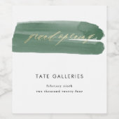 Groot openings groen lint wijn etiket (Enkel label)