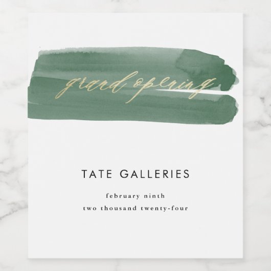 Groot openings groen lint wijn etiket (Enkel label)