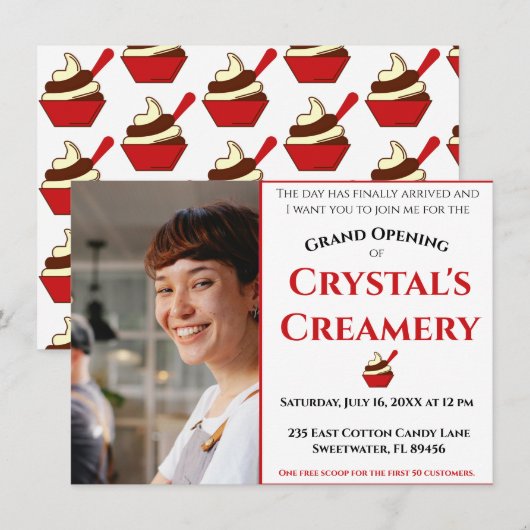 Groot openingsaankondiging aankondiging (Voorkant / Achterkant)