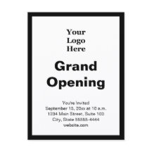 Groot openingsbedrijfslogo Zwart Wit Uitnodiging