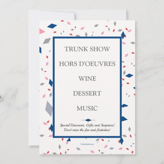 Groot openingsevenement blauw lint (Open Back) Kaart (Achterkant)