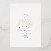 Groot openingsfeest Elegante bedrijfslaunch-event Folie Uitnodiging (Voorkant)