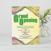 Groot openingsgroen geel aquarelrandgolf kaart (Staand voorkant)
