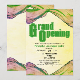 Groot openingsgroen geel aquarelrandgolf kaart