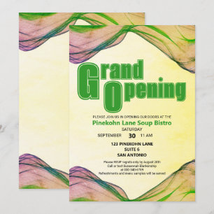 Groot openingsgroen geel aquarelrandgolf kaart