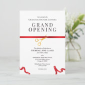 Groot openingslint ceremonie met rode lint kaart (Staand voorkant)