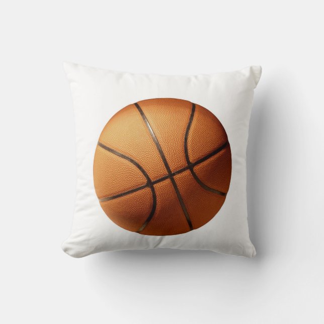 Groot Oranje Basketbal Lounge Kussen (Voorkant)