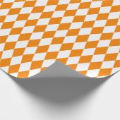 Groot Oranje en wit Harlequin Wrapping Paper Cadeaupapier (Hoek)