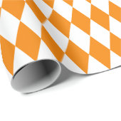 Groot Oranje en wit Harlequin Wrapping Paper Cadeaupapier (Rol Hoek)