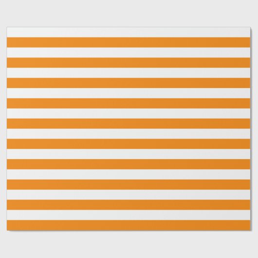 Groot Oranje en wit stroperpapier Cadeaupapier (Vlak)