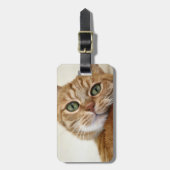 Groot Oranje Kat Bagagelabel (Voorkant verticaal)