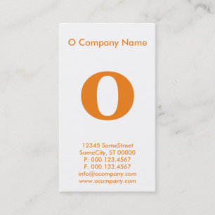 groot oranje monogram visitekaartje