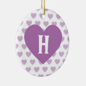 Groot orchidee Paars hart - Monogram Keramisch Ornament (Rechts)