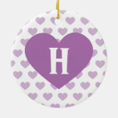 Groot orchidee Paars hart - Monogram Keramisch Ornament (Achterkant)