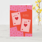 Groot Paar Speelkaarten Valentijn Wenskaart Kaart (Gele Bloem)