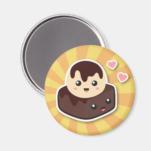 Groot paar van het Roomijs en de Brownie van de Magneet (Voorkant / Achterkant)