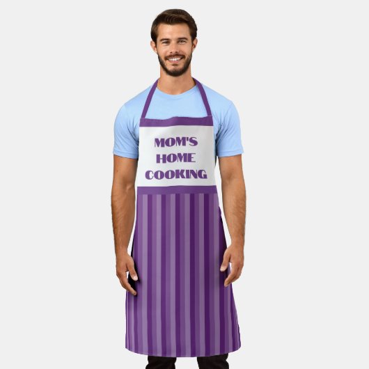Groot Paars gestreept Schort voor thuiskoken van m (Gedragen)