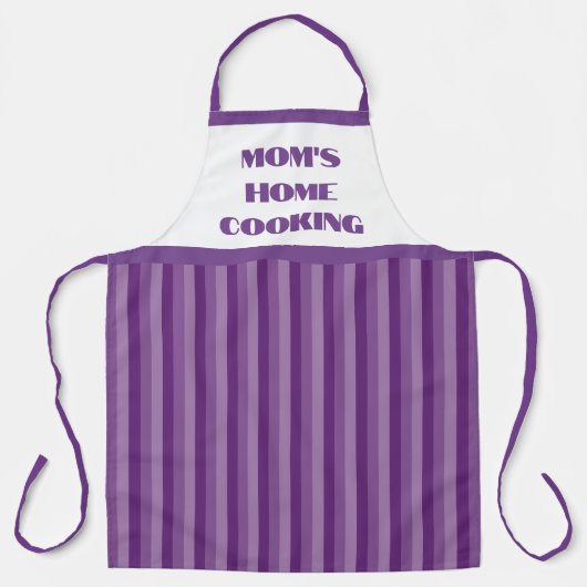 Groot Paars gestreept Schort voor thuiskoken van m (Voorkant)