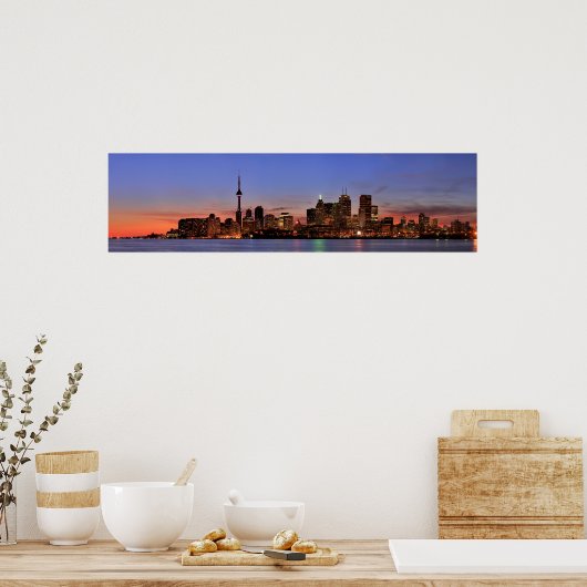 Groot Panorama van Toronto Canada Poster (Keuken)