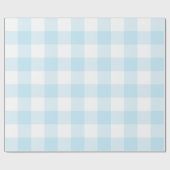 Groot pastblauw en wit gingham cadeaupapier (Vlak)