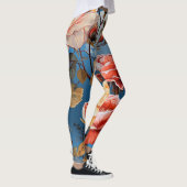 groot Pastel Roos op een Sky Achtergrond Leggings (Rechts)