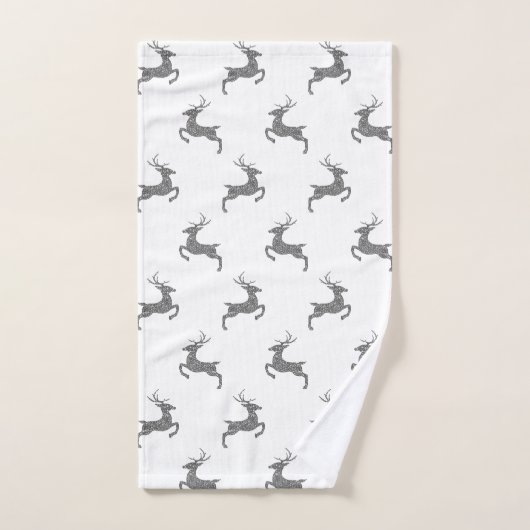 Groot patroon in faux grijs glitter textuur bad handdoek (Handdoek)