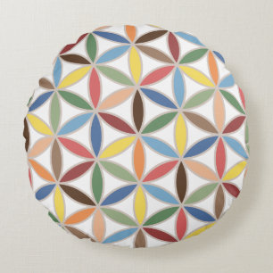 Groot patroon voor levensherro kleuren rond kussen