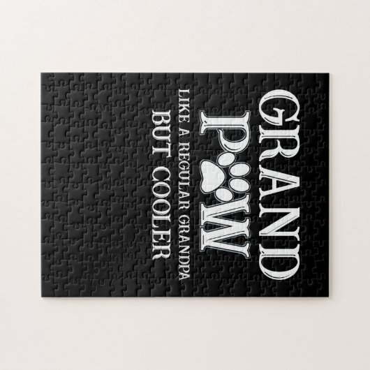 Groot paw als gewone opa, koeler hondenliefde legpuzzel (Horizontaal)