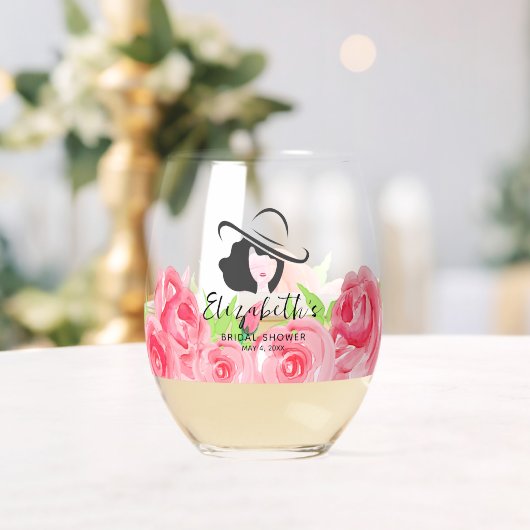 Groot Pet Lady Rozen Vrijgezellenfeest Wijnglas Zonder Voet (Insitu (Huwelijk))