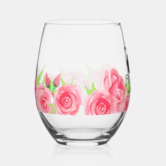 Groot Pet Lady Rozen Vrijgezellenfeest Wijnglas Zonder Voet (Rechts)