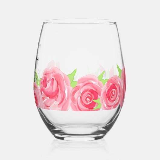 Groot Pet Lady Rozen Vrijgezellenfeest Wijnglas Zonder Voet (Links)