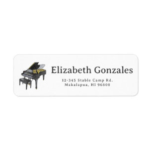 Groot Piano Elegante Watercolor Illustratie Etiket