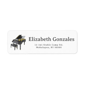 Groot Piano Elegante Watercolor Illustratie Etiket