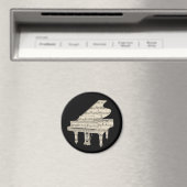 Groot piano en muzieknoten magneet (Insitu (Vaatwasser))