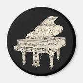 Groot piano en muzieknoten magneet (Voorkant)