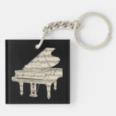 Groot piano en muzieknoten sleutelhanger (Achterkant)