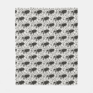Groot Piano Muzieknote Patroon Pianist Muzikant Fleece Deken